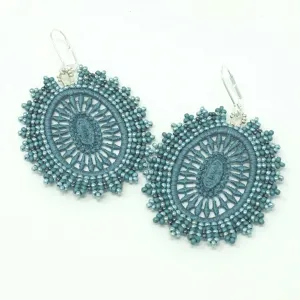 Light Teal Oval Drop Earrings