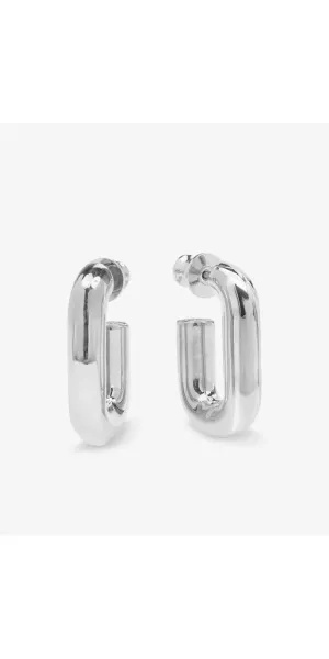 Lil Frankie Chain Huggies - Silver