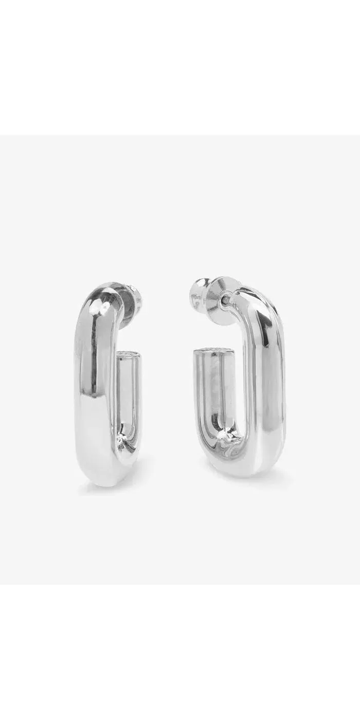 Lil Frankie Chain Huggies - Silver