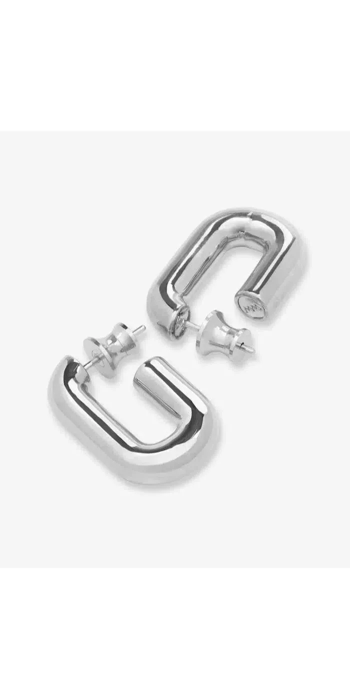 Lil Frankie Chain Huggies - Silver
