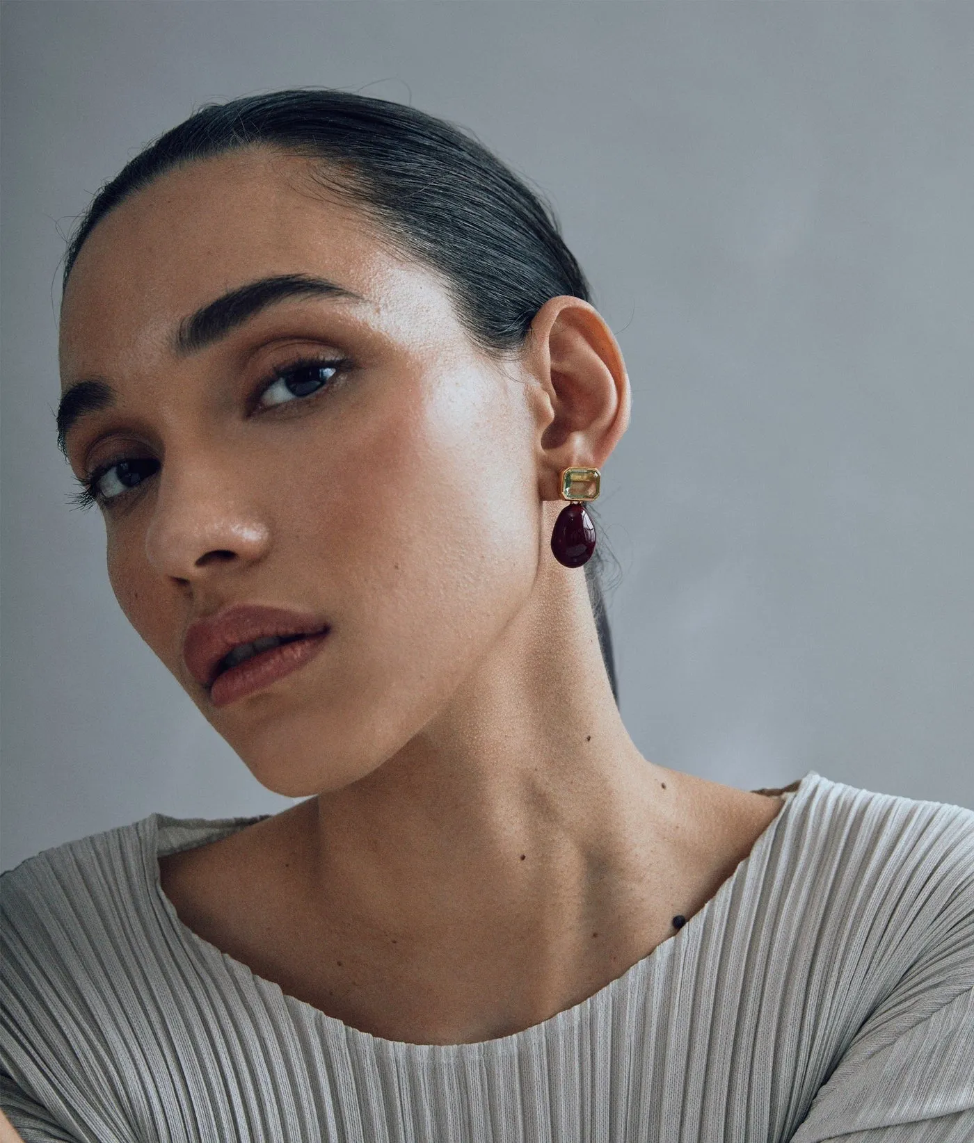 Lizzie Fortunato Bean Earrings in Burgundy