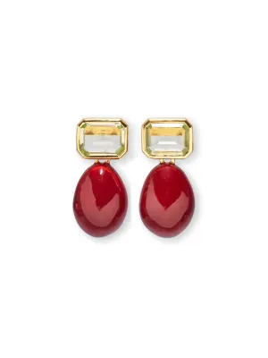 Lizzie Fortunato Bean Earrings in Burgundy