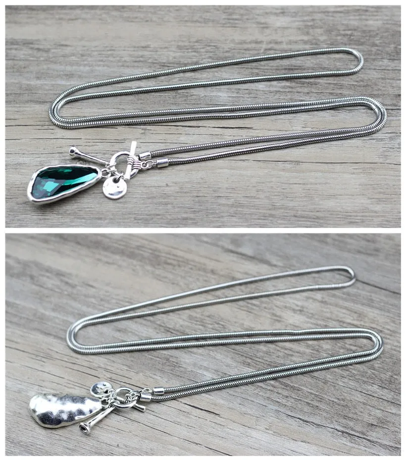 Long Winter Sweater Chain 90cm WomenNecklace Irregular Crystal Pendant Jewelry