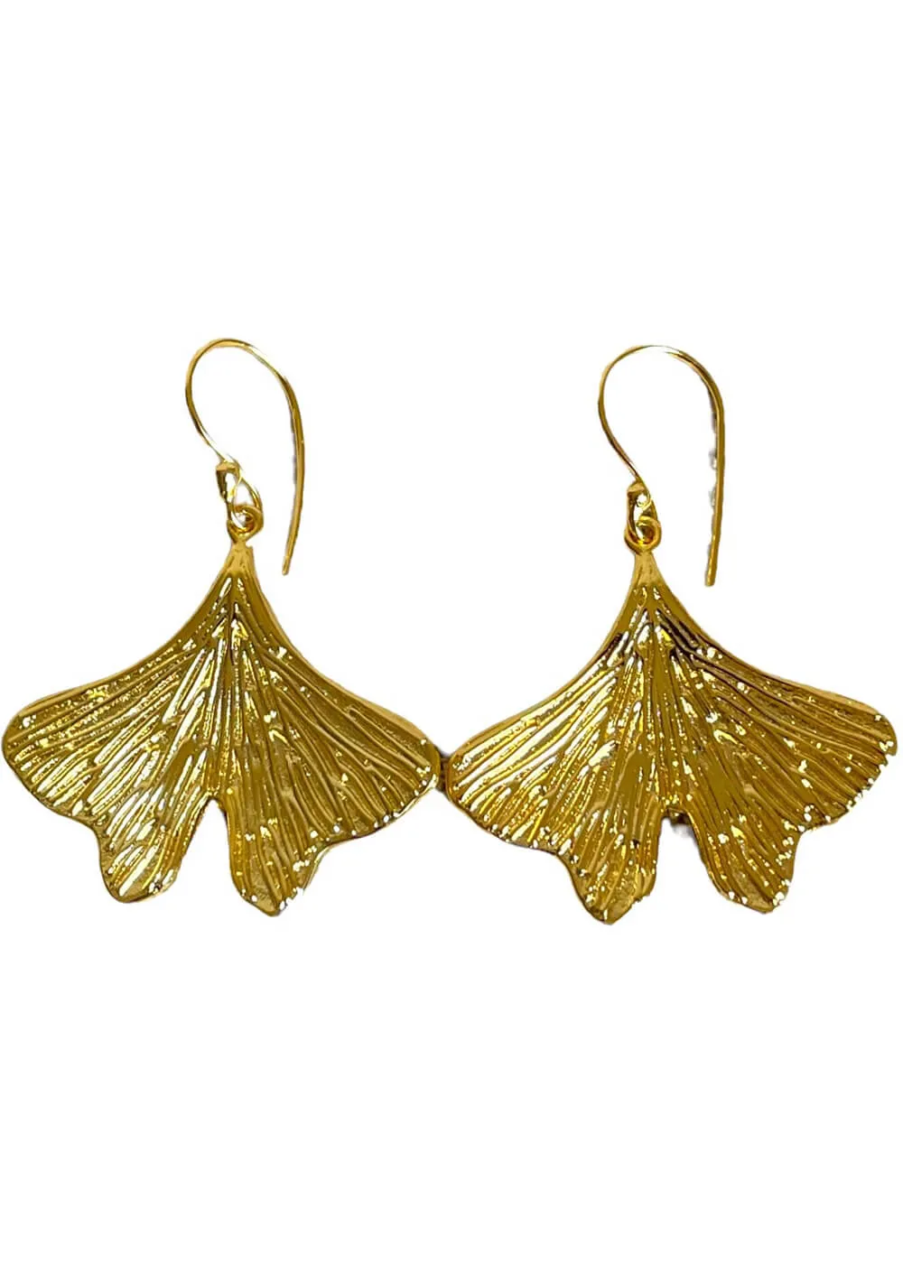 Lotta Djossou Paris Gingko Drop Earrings Gold