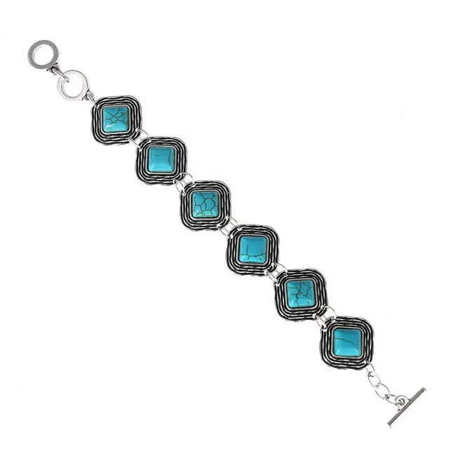 LOVBEAFAS Fashion Ethnic Bohemian Bracelets & Bangles For Women Red/Blue Stone Vintage Beach Boho Adjustable Bracelets Jewelry