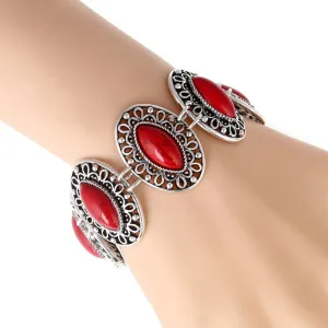 LOVBEAFAS Fashion Ethnic Bohemian Bracelets & Bangles For Women Red/Blue Stone Vintage Beach Boho Adjustable Bracelets Jewelry