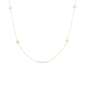 Love By The Inch 18K Yellow Gold 10 Station Diamond Flower Long Necklace