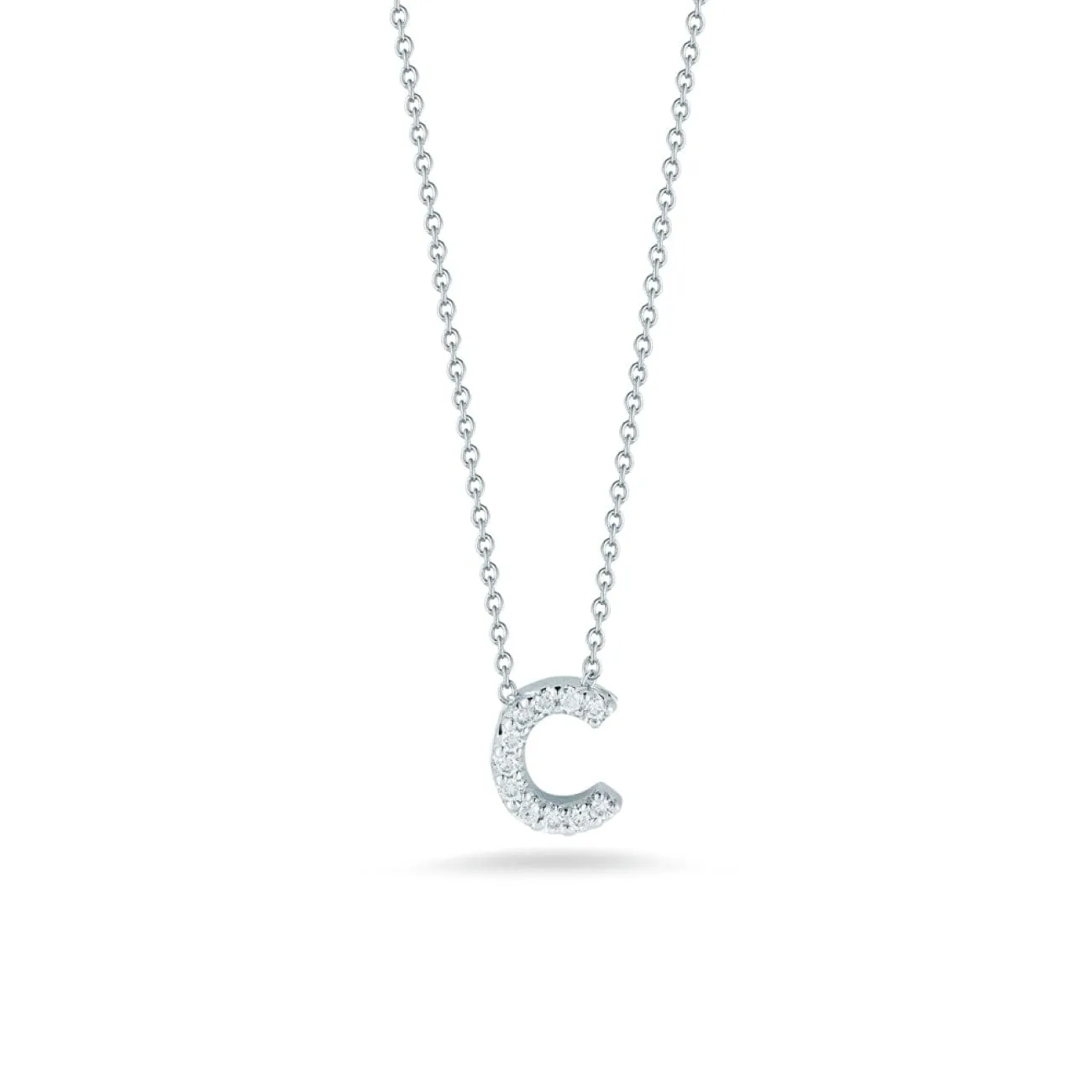 LOVE LETTER C PENDANT WITH DIAMONDS