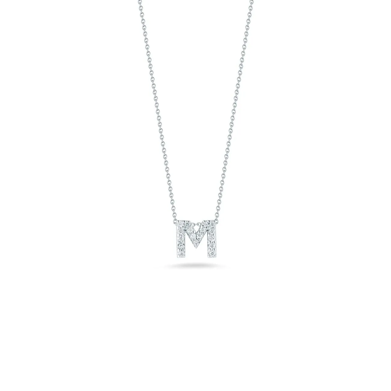 LOVE LETTER M PENDANT WITH DIAMONDS