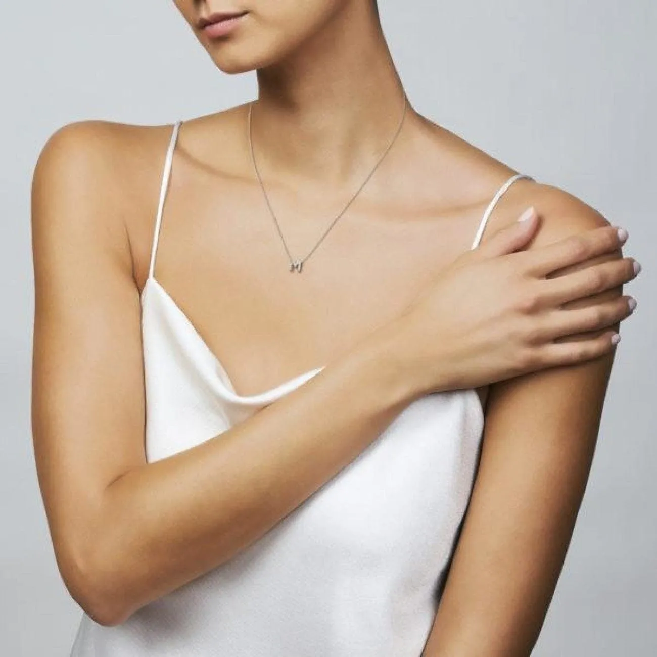 LOVE LETTER M PENDANT WITH DIAMONDS