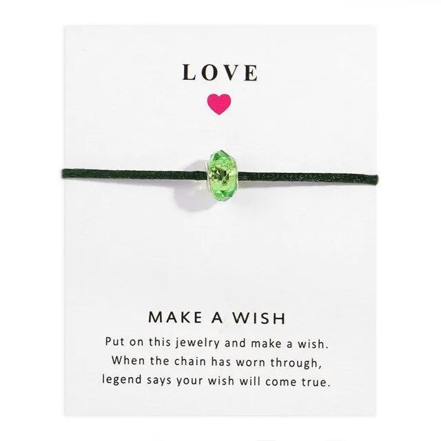 Lucky Rose Red Handmade Braided Rope  Wish Card Gift For Mother Girl Friend Women Jewelry