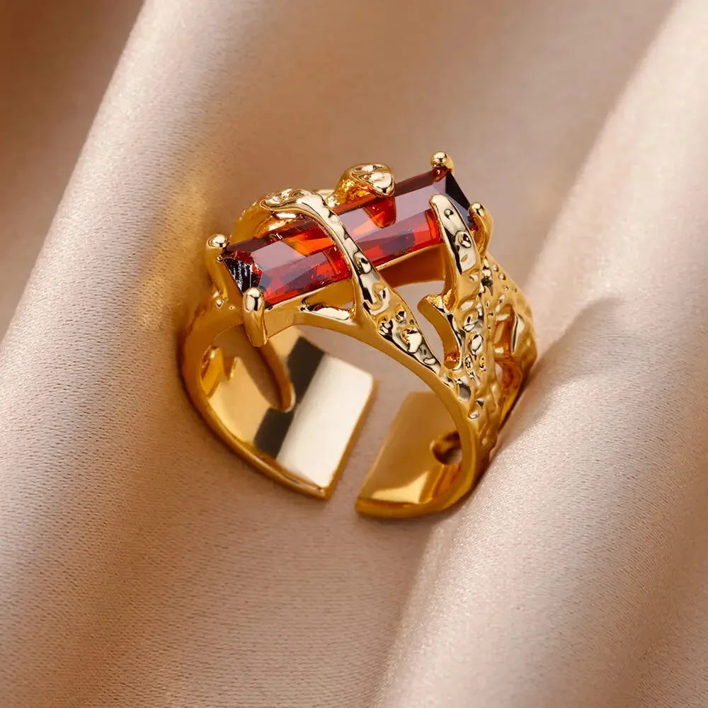 Lucky Turkish Evil Eye Rings For Women Opening Stainless Steel Ring Luxury Wedding Couple Jewelry anillos mujer