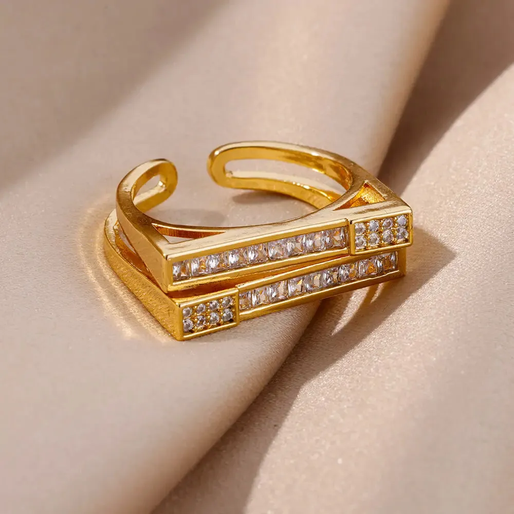 Lucky Turkish Evil Eye Rings For Women Opening Stainless Steel Ring Luxury Wedding Couple Jewelry anillos mujer
