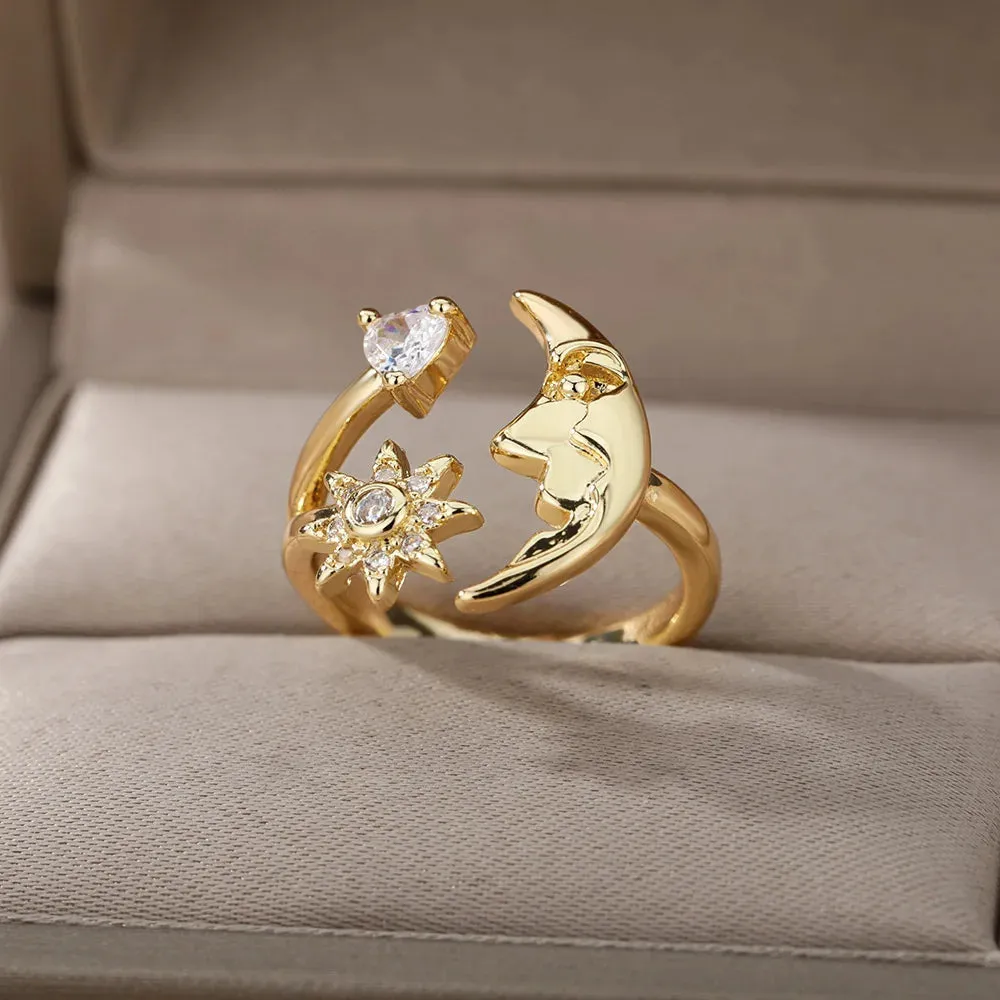 Lucky Turkish Evil Eye Rings For Women Opening Stainless Steel Ring Luxury Wedding Couple Jewelry anillos mujer