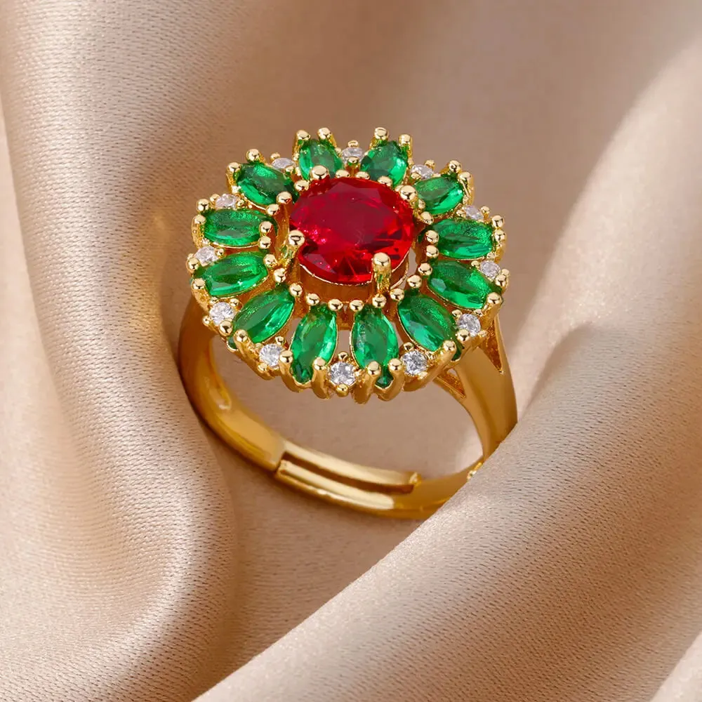 Lucky Turkish Evil Eye Rings For Women Opening Stainless Steel Ring Luxury Wedding Couple Jewelry anillos mujer
