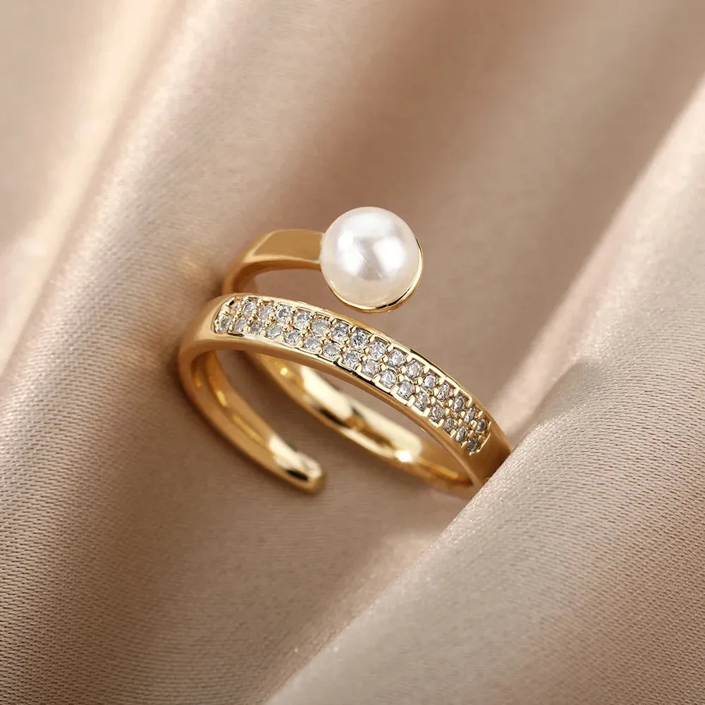 Lucky Turkish Evil Eye Rings For Women Opening Stainless Steel Ring Luxury Wedding Couple Jewelry anillos mujer