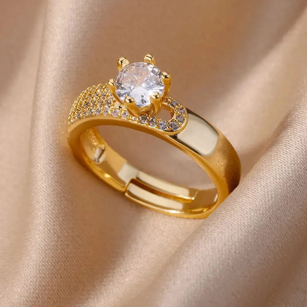 Lucky Turkish Evil Eye Rings For Women Opening Stainless Steel Ring Luxury Wedding Couple Jewelry anillos mujer