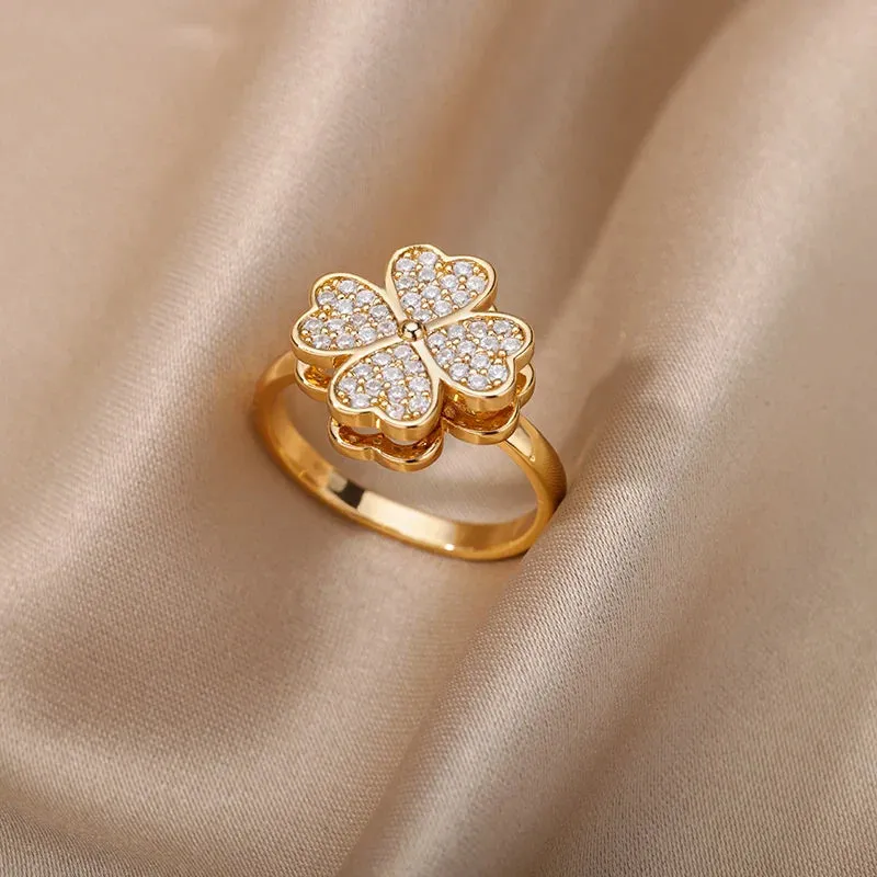 Lucky Turkish Evil Eye Rings For Women Opening Stainless Steel Ring Luxury Wedding Couple Jewelry anillos mujer