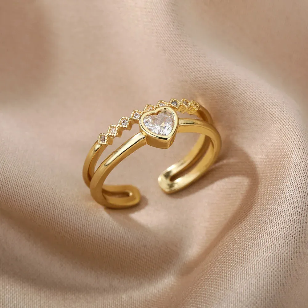 Lucky Turkish Evil Eye Rings For Women Opening Stainless Steel Ring Luxury Wedding Couple Jewelry anillos mujer