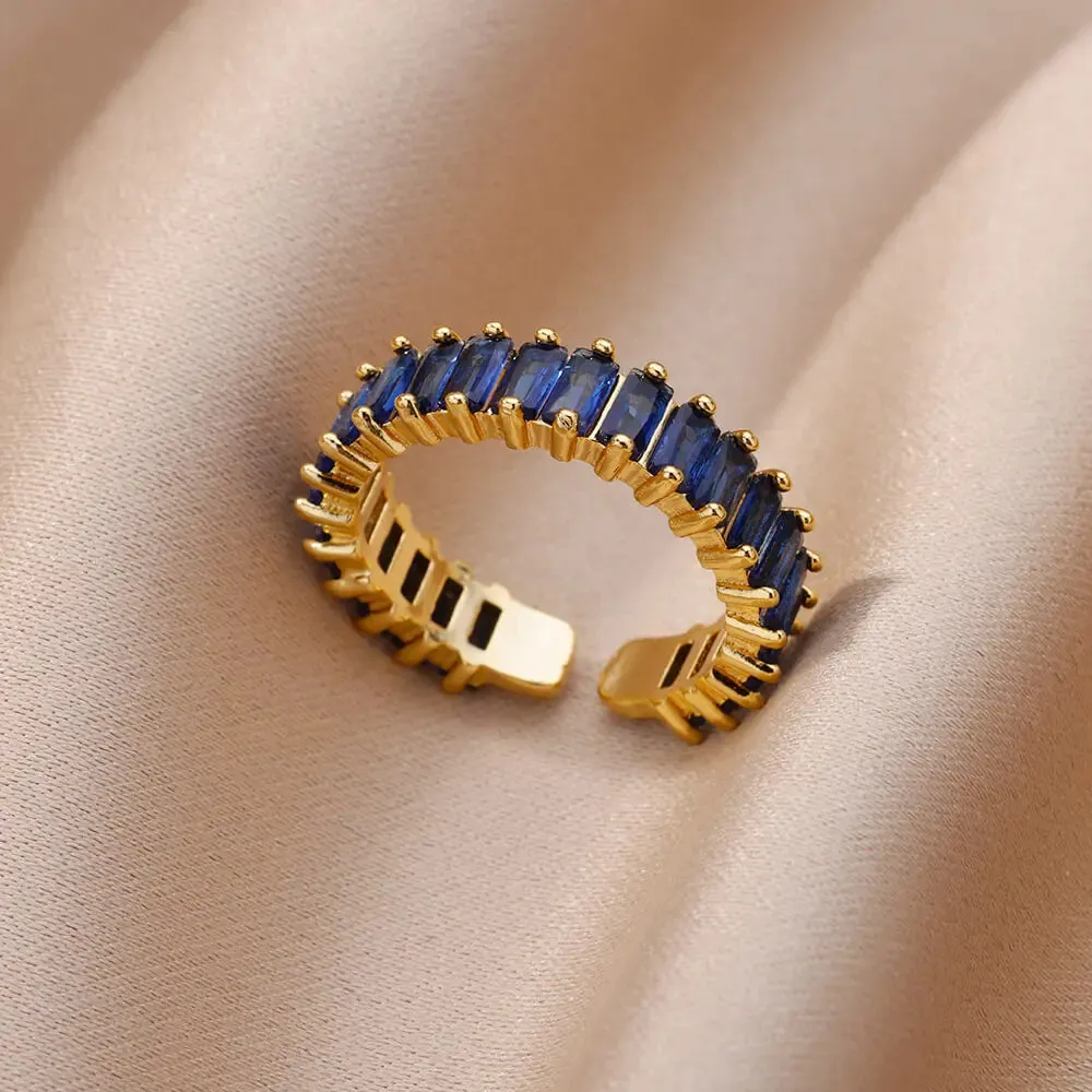 Lucky Turkish Evil Eye Rings For Women Opening Stainless Steel Ring Luxury Wedding Couple Jewelry anillos mujer