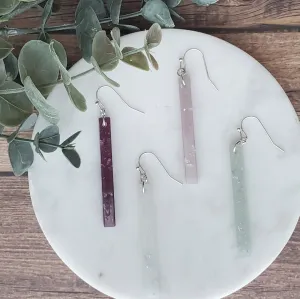 Luminous Long Dangles with Silver Leaf