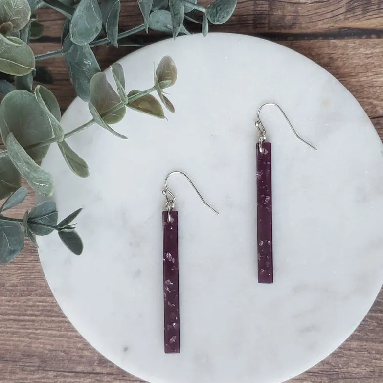 Luminous Long Dangles with Silver Leaf
