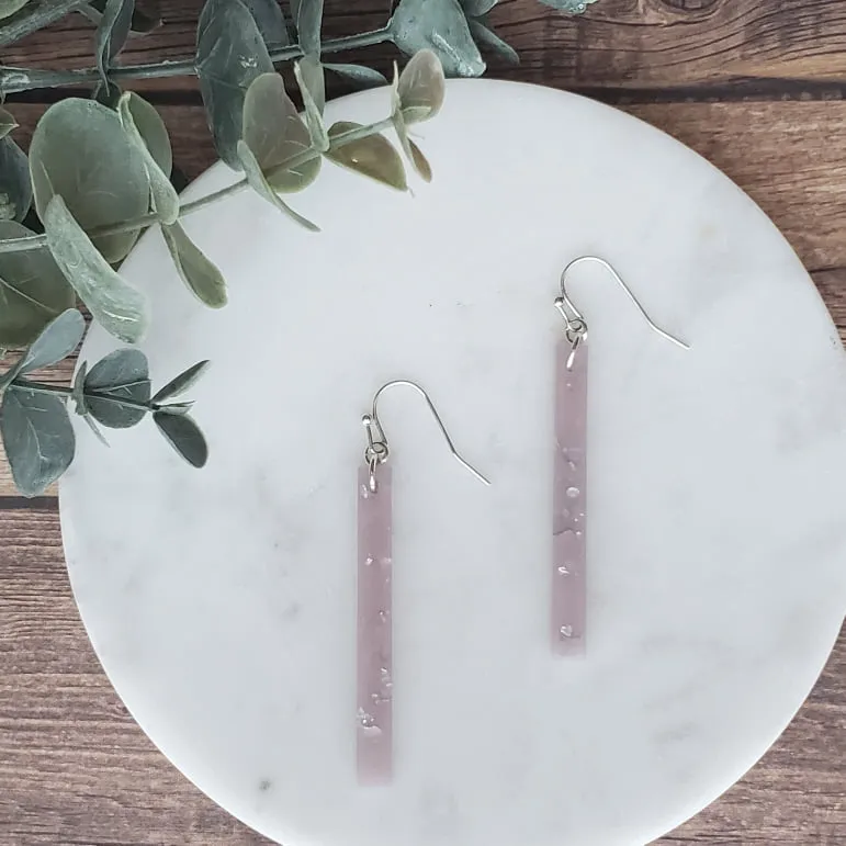 Luminous Long Dangles with Silver Leaf