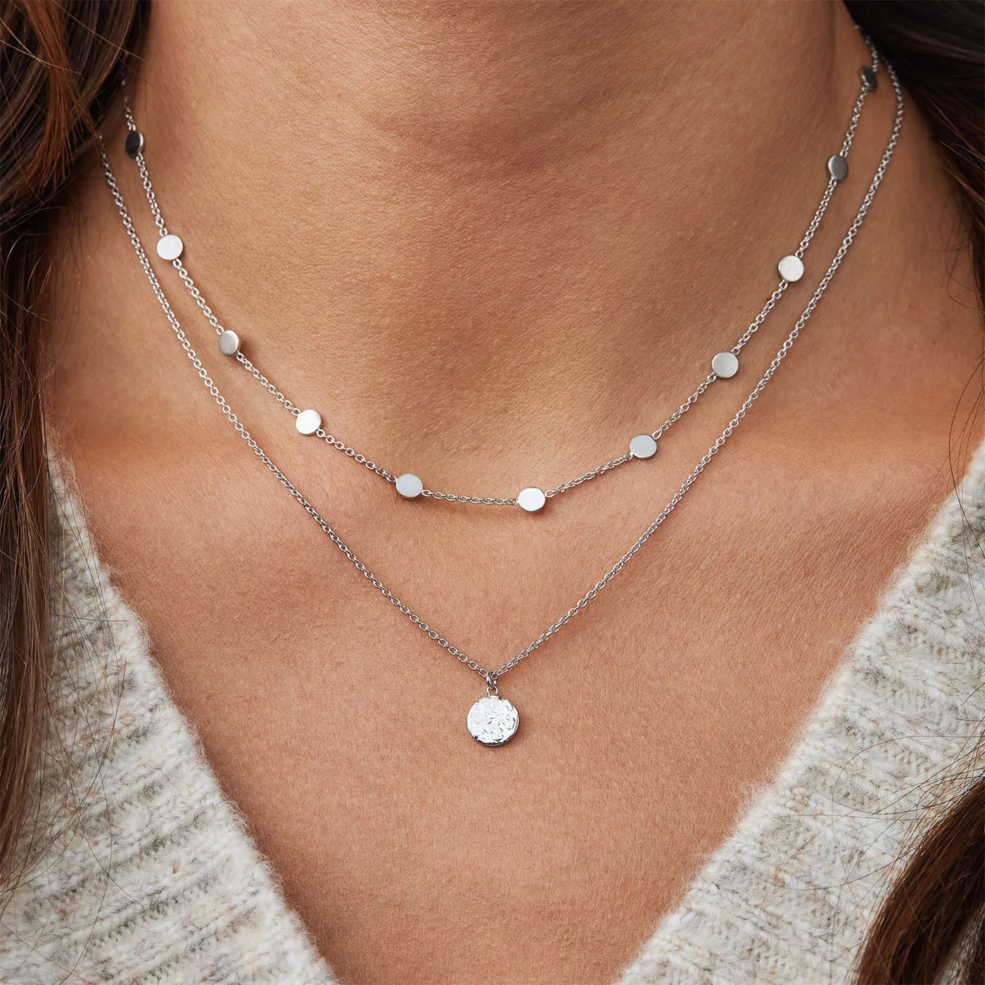 Luna 925 sterling silver necklace with coin
