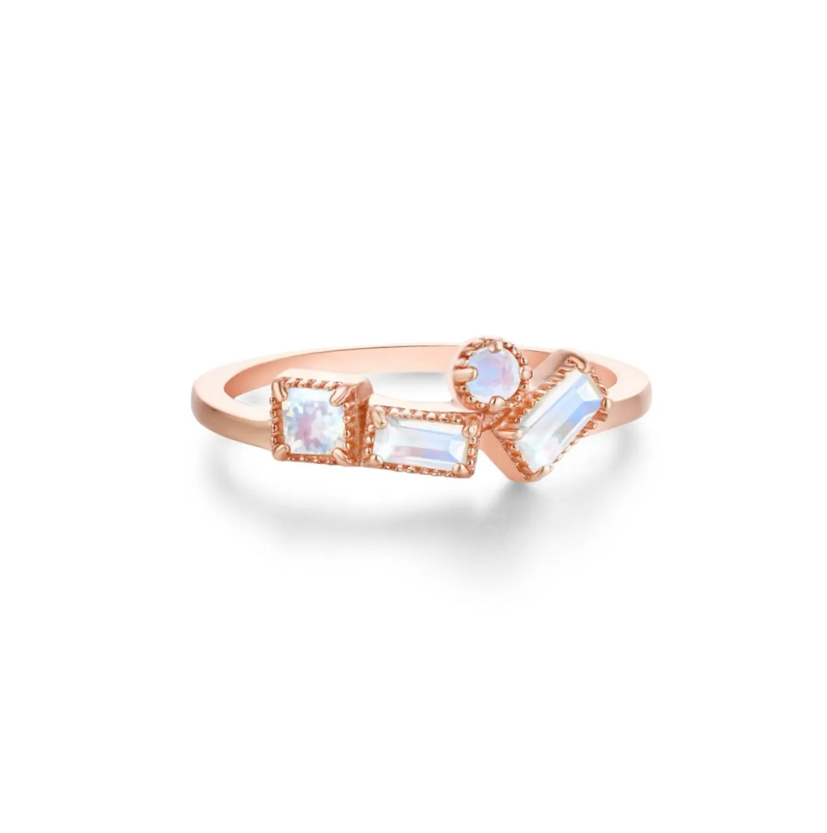 Luxe Geometric Moonstone Ring