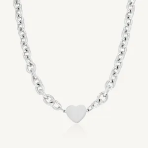 Marble Heart Paperclip Chain Bracelet