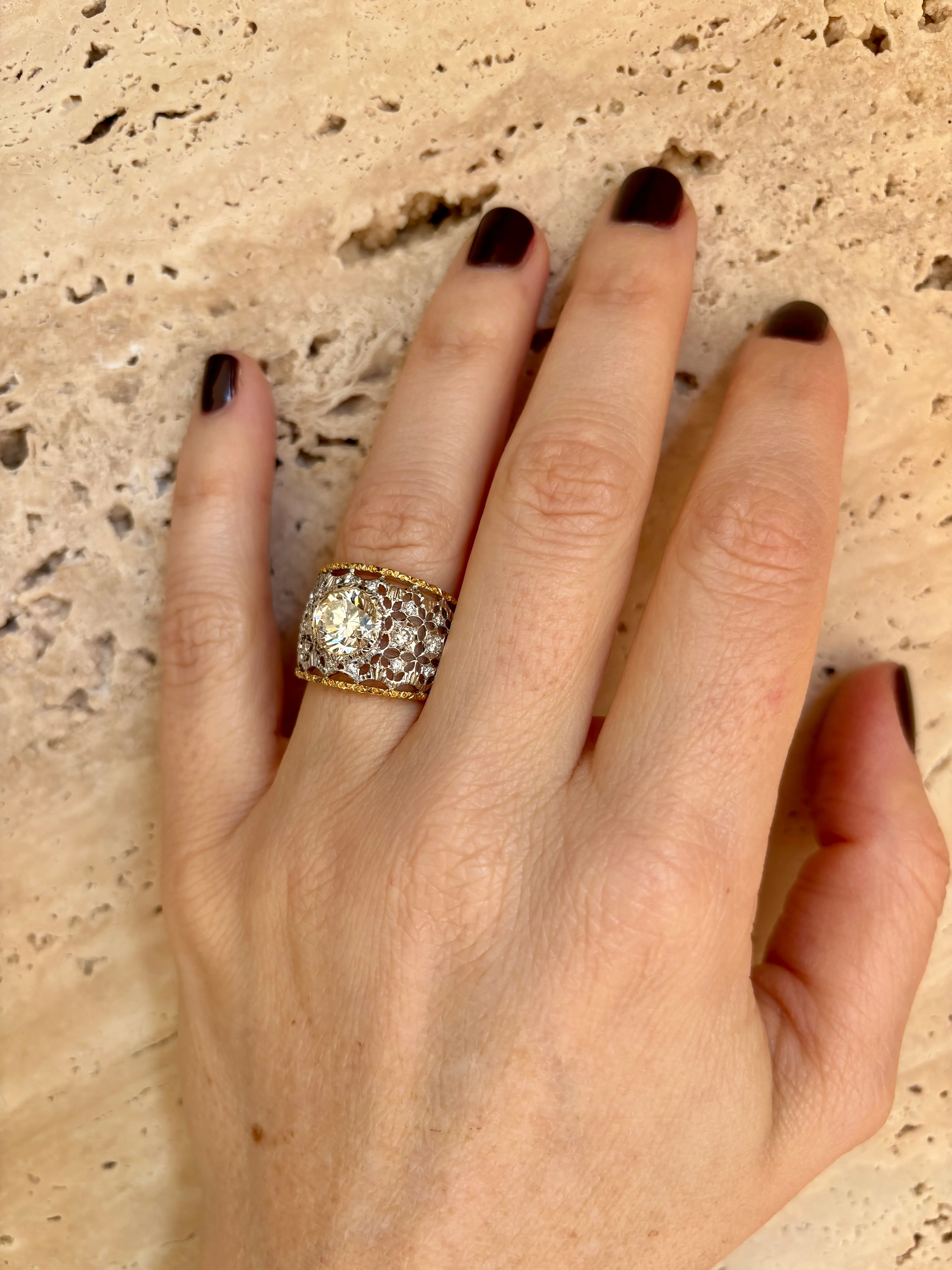 Mario Buccellati Diamond Gold Band Ring
