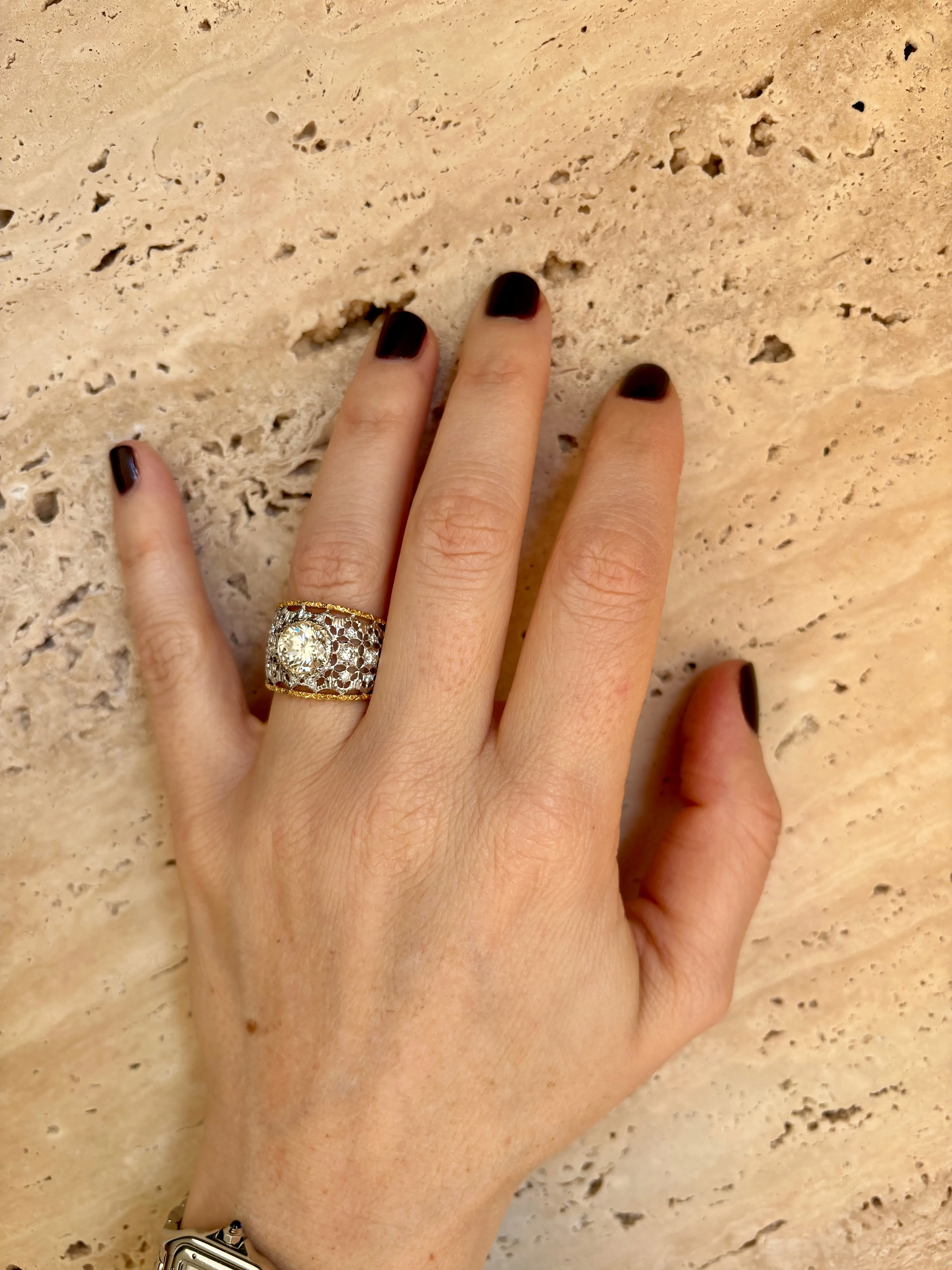 Mario Buccellati Diamond Gold Band Ring