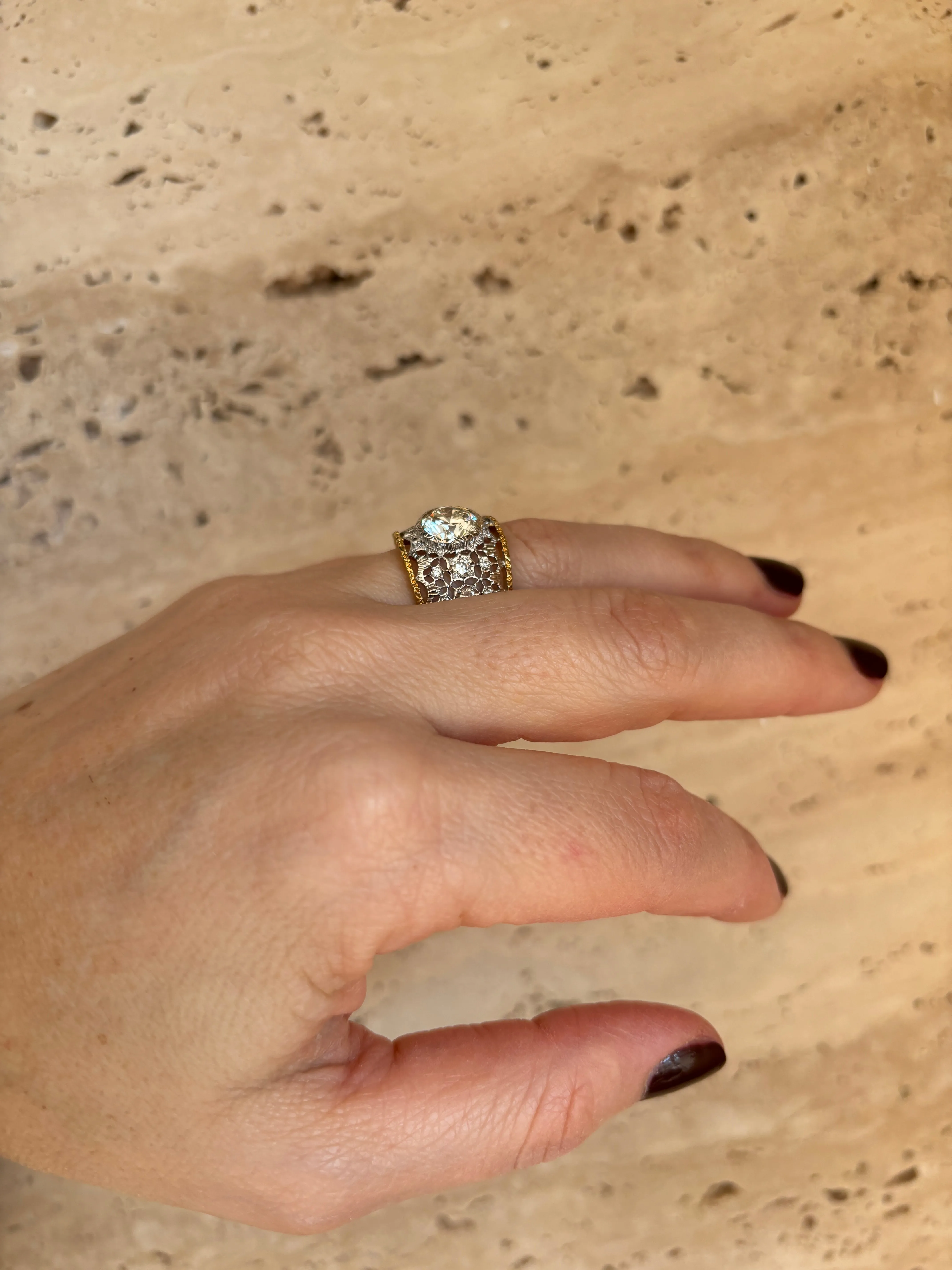 Mario Buccellati Diamond Gold Band Ring