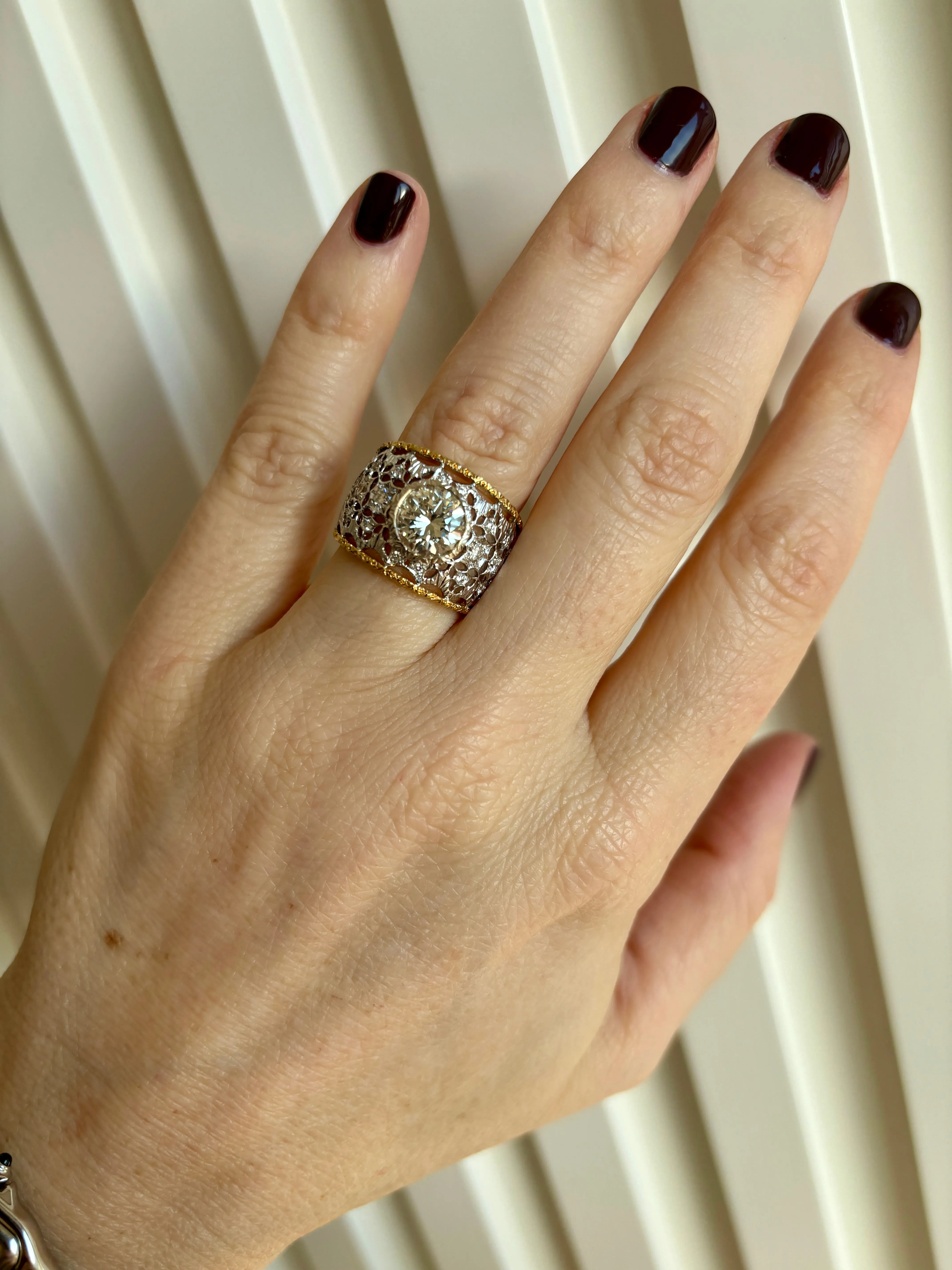 Mario Buccellati Diamond Gold Band Ring