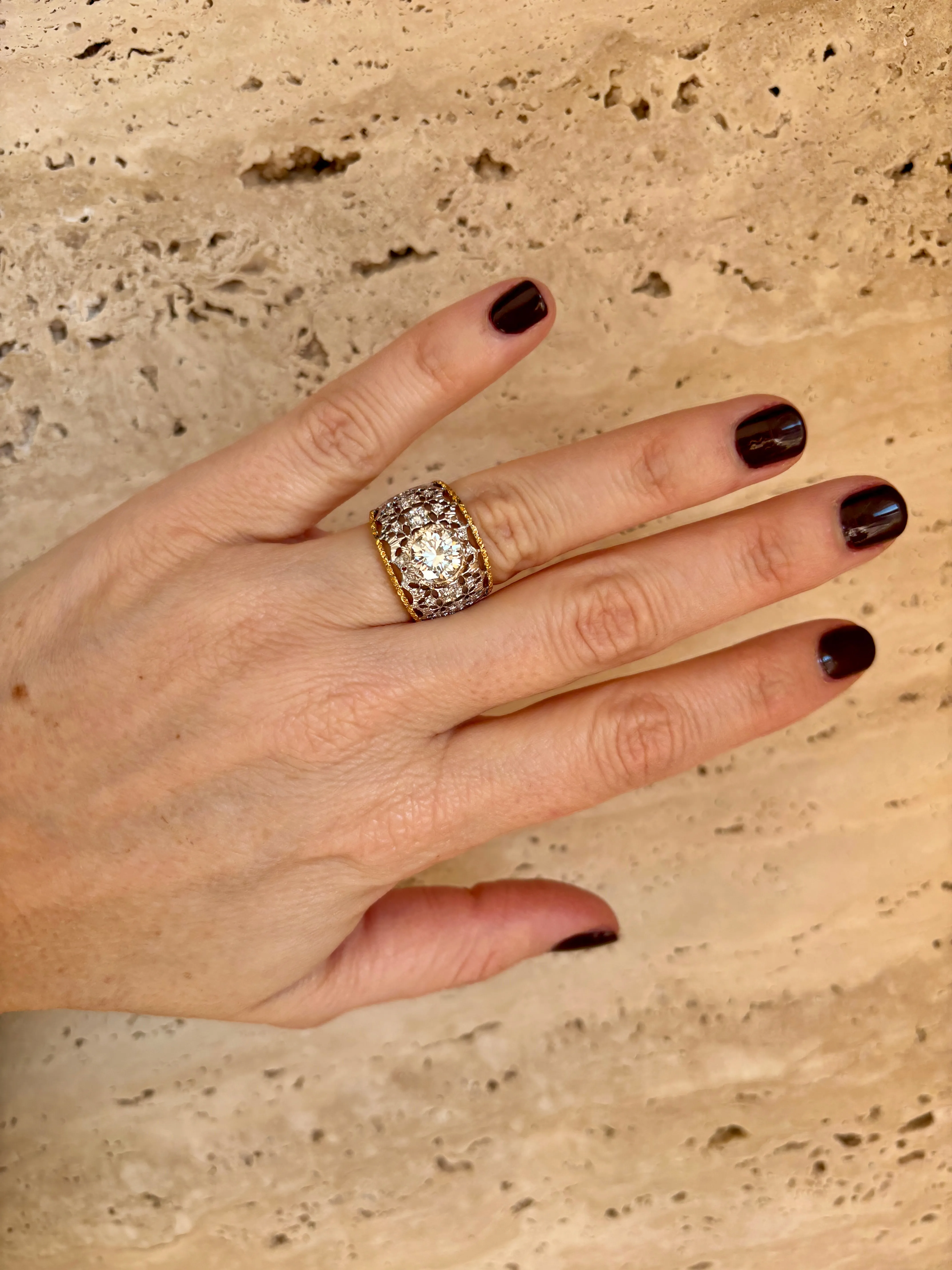 Mario Buccellati Diamond Gold Band Ring