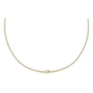 Marquise Shape Bezel Thin Tennis Choker