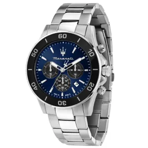 Maserati Competizione Silver Stainless Steel Blue Dial Quartz Watch for Gents - R8873600009