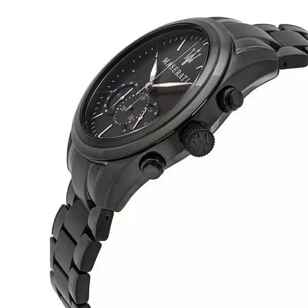 Maserati Traguardo Black Stainless Steel Grey Dial Quartz Watch for Gents - R8873612002