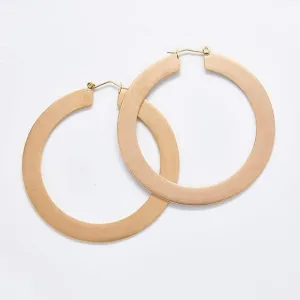 Matte Large Gold Hoop Earrings
