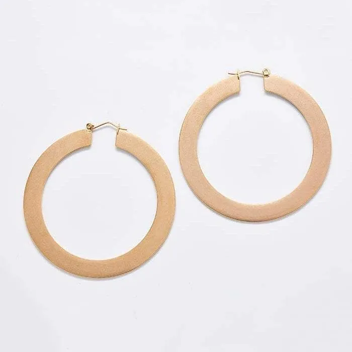 Matte Large Gold Hoop Earrings