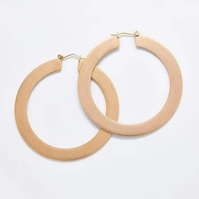 Matte Large Gold Hoop Earrings