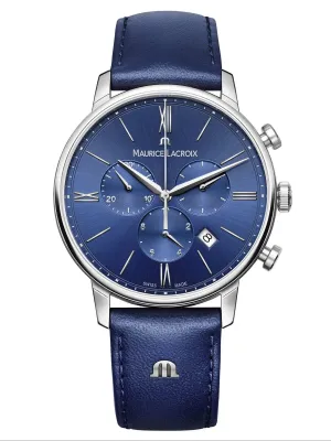 Maurice Lacroix ELIROS Chronograph Blue 40mm on Leather