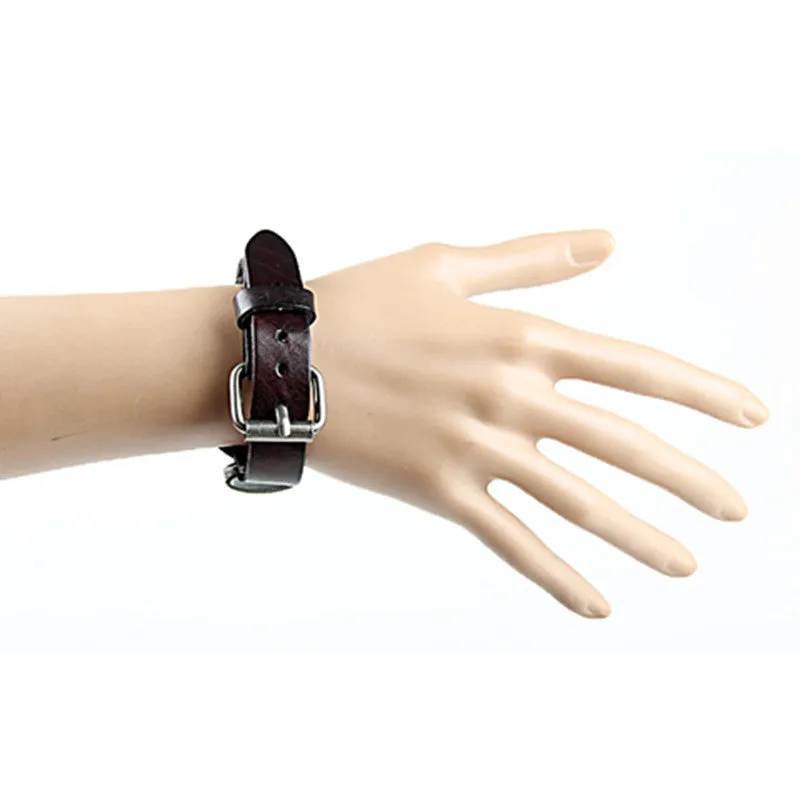 Men Bracelet Jewelry Cool Skull Wristband Bracelet for Women Punk Rock Genuine Leather Bracelets