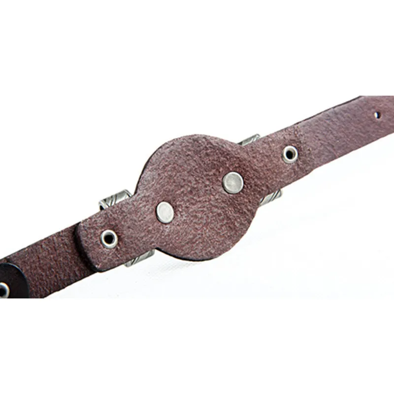 Men Bracelet Jewelry Cool Skull Wristband Bracelet for Women Punk Rock Genuine Leather Bracelets