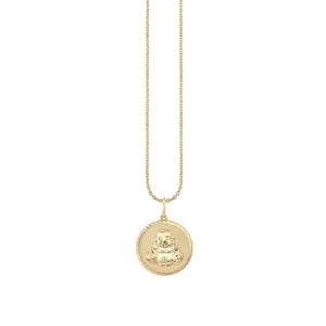 Men's Collection Small Gold Sitting Buddha Coin Charm