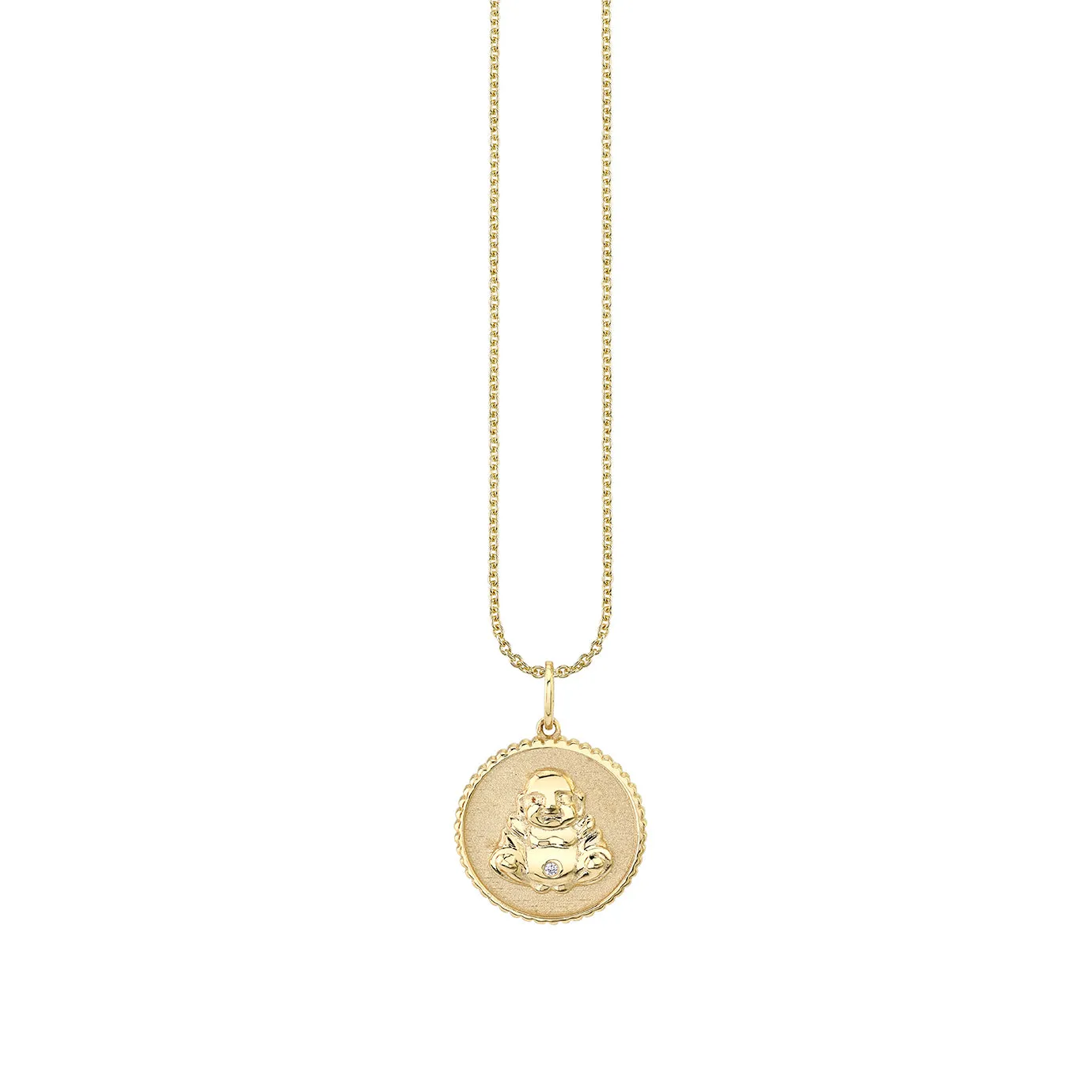 Men's Collection Small Gold Sitting Buddha Coin Charm