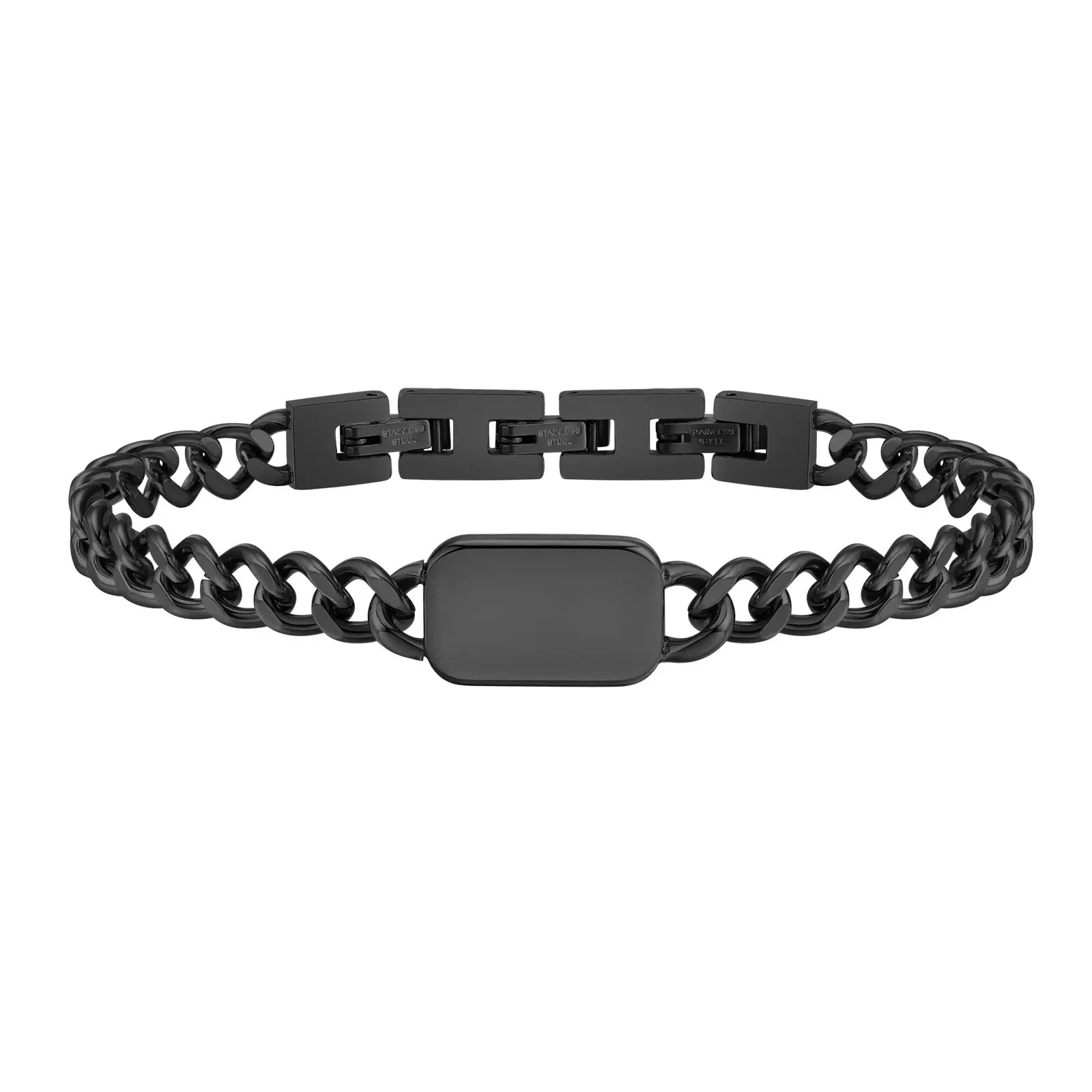 Men's Initials Cuban Chain Bracelets,  Stainless Steel Letter A-Z Wristband