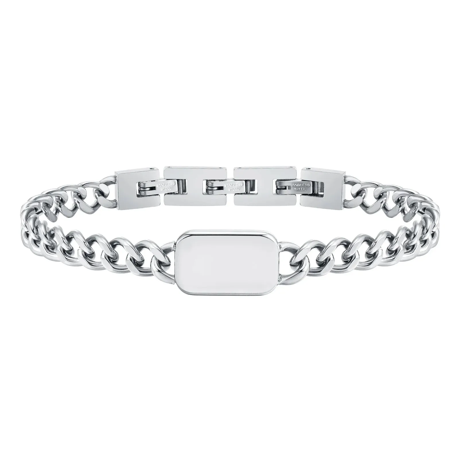 Men's Initials Cuban Chain Bracelets,  Stainless Steel Letter A-Z Wristband