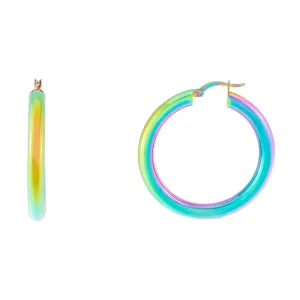 Metallic Rainbow Hoop Earring