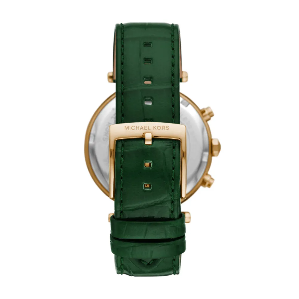 Michael Kors Parker Chronograph Green Leather Women's Watch